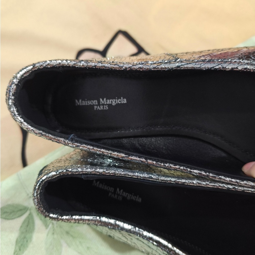 Maison Martin Margiela Metallic Silver Tabi Ballet Flats - Picture 2 of 10